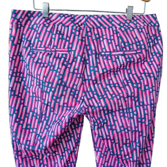 Lilly Pulitzer Kelly Skinny Ankle Pant Pink Mandevilla Slathouse Stripe Size 10 - Picture 6 of 7